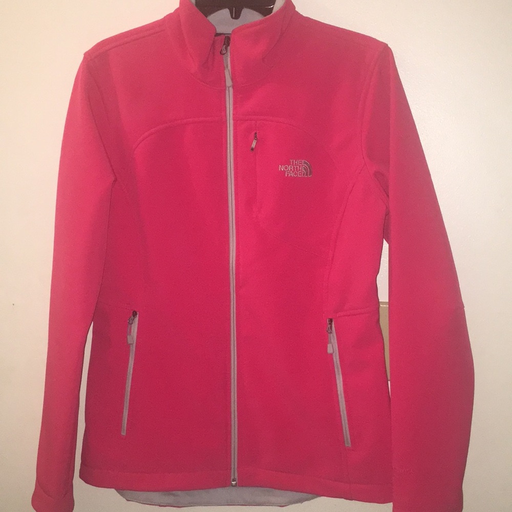 Hot pink North Face windbreaker